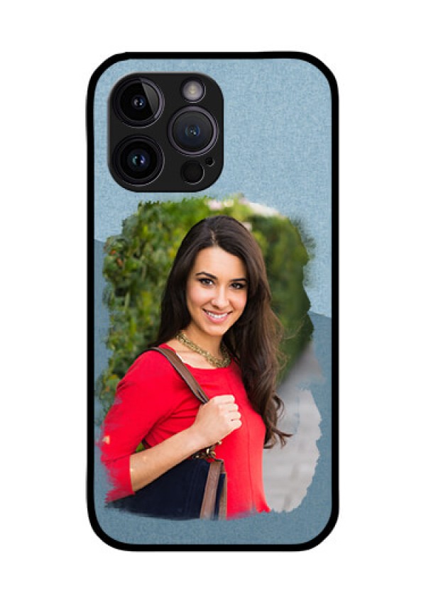iPhone 14 Pro Max Custom Glass Mobile Case - Grunge Line Art Design
