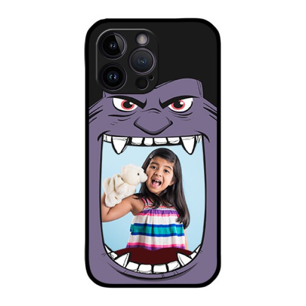 iPhone 14 Pro Max Custom Glass Phone Case - Angry Monster Design