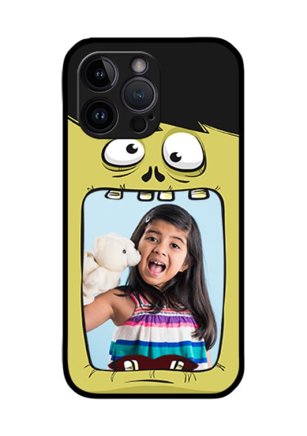 iPhone 14 Pro Max Personalized Glass Phone Case - Cartoon monster back case Design