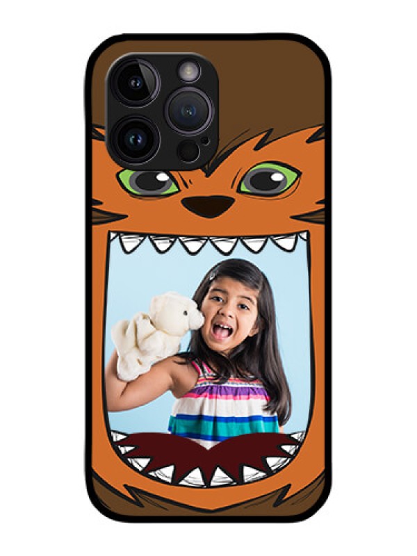 Custom iPhone 14 Pro Max Photo Printing on Glass Case - Owl Monster Back Case Design