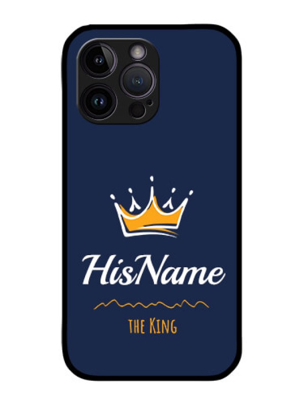 Custom iPhone 14 Pro Max Glass Phone Case King with Name