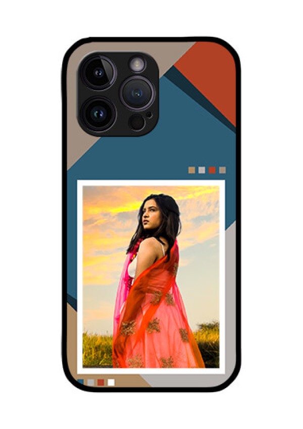 iPhone 14 Pro Max Personalized Glass Phone Case - Retro color pallet Design