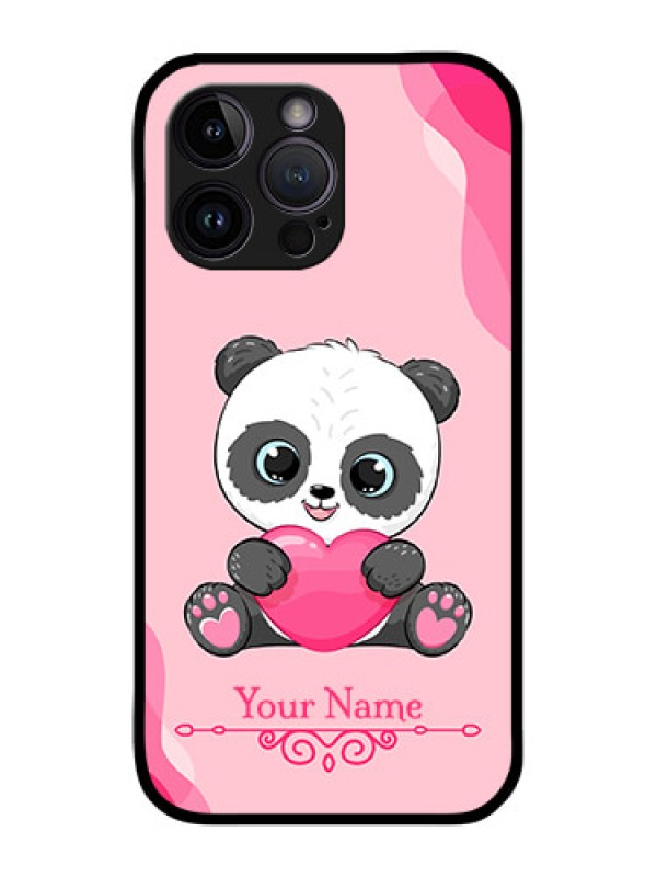 Custom iPhone 14 Pro Max Custom Glass Mobile Case - Cute Panda Design