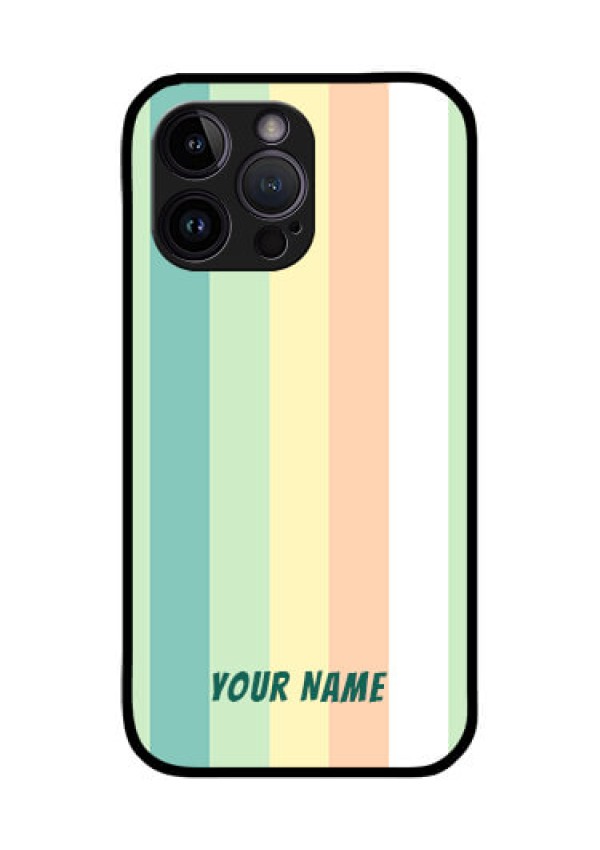 iPhone 14 Pro Max Photo Printing on Glass Case - Multi-colour Stripes Design
