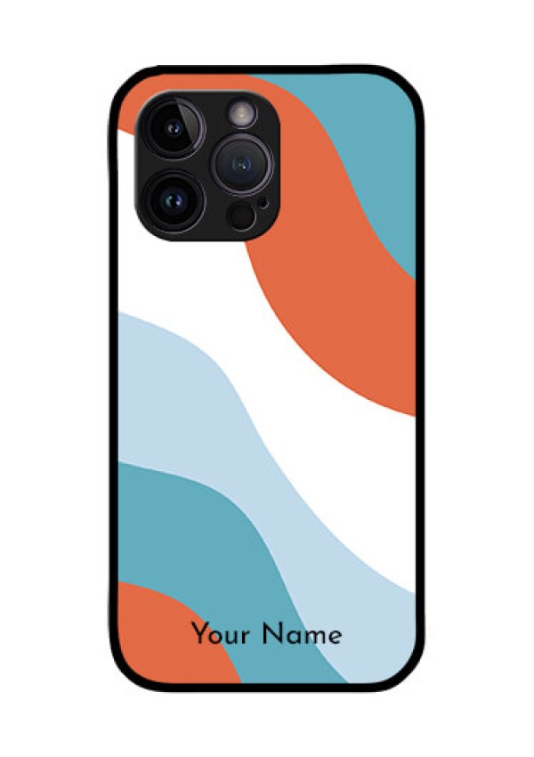 iPhone 14 Pro Max Custom Glass Mobile Case - coloured Waves Design