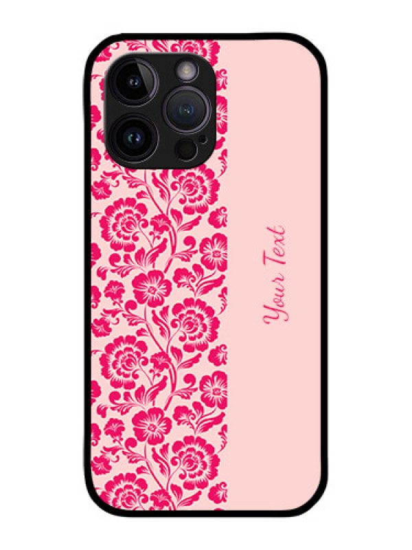 Custom iPhone 14 Pro Max Custom Glass Phone Case - Attractive Floral Pattern Design
