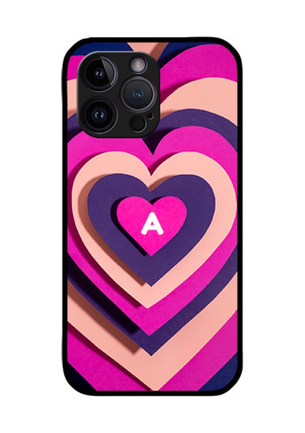 iPhone 14 Pro Max Custom Glass Mobile Case - Cute Heart Pattern Design
