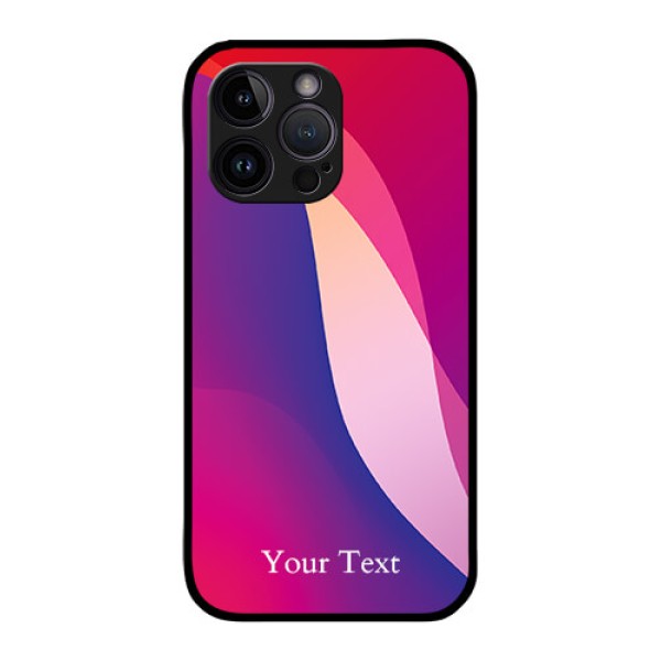 iPhone 14 Pro Max Personalized Glass Phone Case - Digital abstract Overlap Design