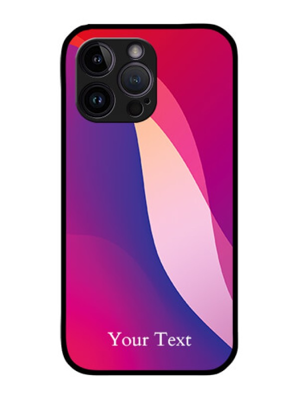 Custom iPhone 14 Pro Max Personalized Glass Phone Case - Digital abstract Overlap Design