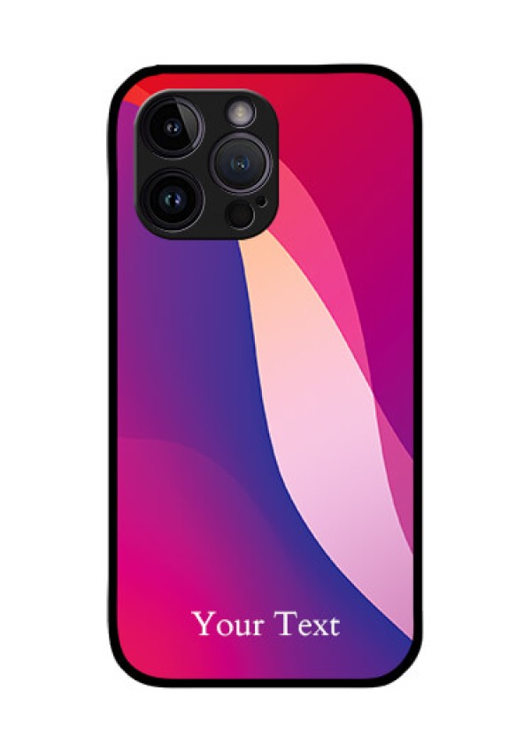 iPhone 14 Pro Max Personalized Glass Phone Case - Digital abstract Overlap Design