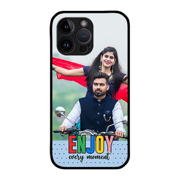 iPhone 14 Pro Max Photo Printing on Glass Case - Enjoy Every Moment Design iPhone 14 Pro Max Photo Printing on Glass Case - Enjoy Every Moment Design