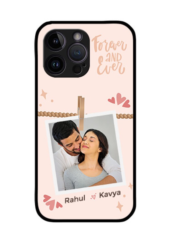 iPhone 14 Pro Max Custom Glass Phone Case - Forever and ever love Design