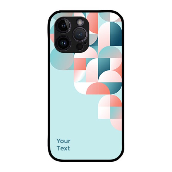iPhone 14 Pro Max Custom Glass Phone Case - Stylish Semi-circle Pattern Design iPhone 14 Pro Max Custom Glass Phone Case - Stylish Semi-circle Pattern Design