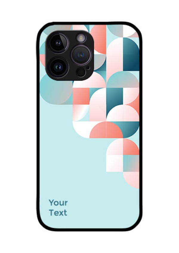 iPhone 14 Pro Max Custom Glass Phone Case - Stylish Semi-circle Pattern Design