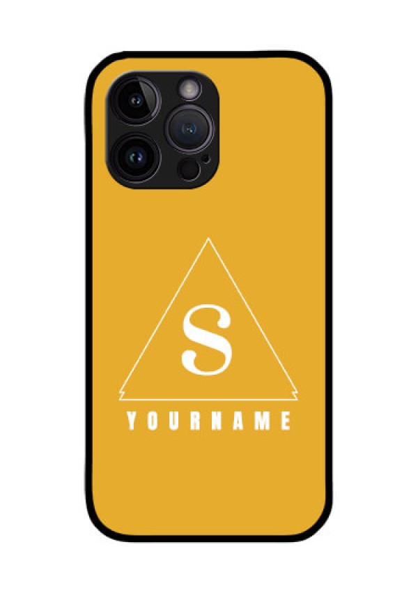 iPhone 14 Pro Max Personalized Glass Phone Case - simple triangle Design