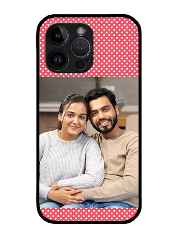 Custom iPhone 14 Pro Custom Glass Phone Case - White Dotted Design
