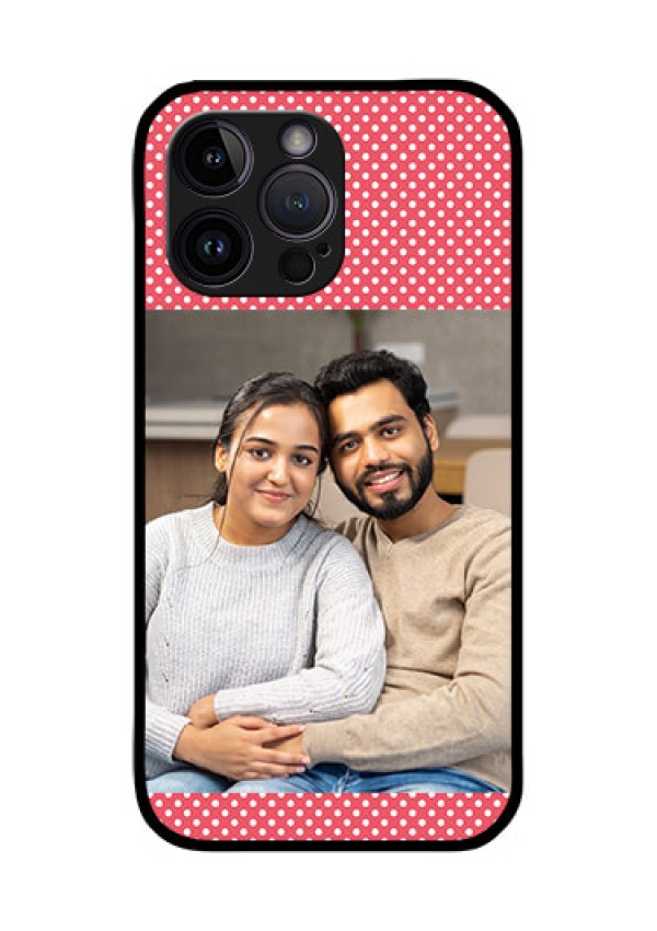 iPhone 14 Pro Custom Glass Phone Case - White Dotted Design