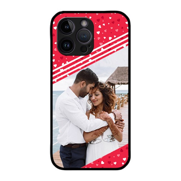 iPhone 14 Pro Custom Glass Mobile Case - Valentines Gift Design