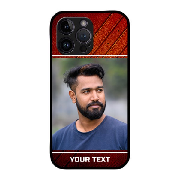 iPhone 14 Pro Personalized Glass Phone Case - Leather Phone Case Design iPhone 14 Pro Personalized Glass Phone Case - Leather Phone Case Design