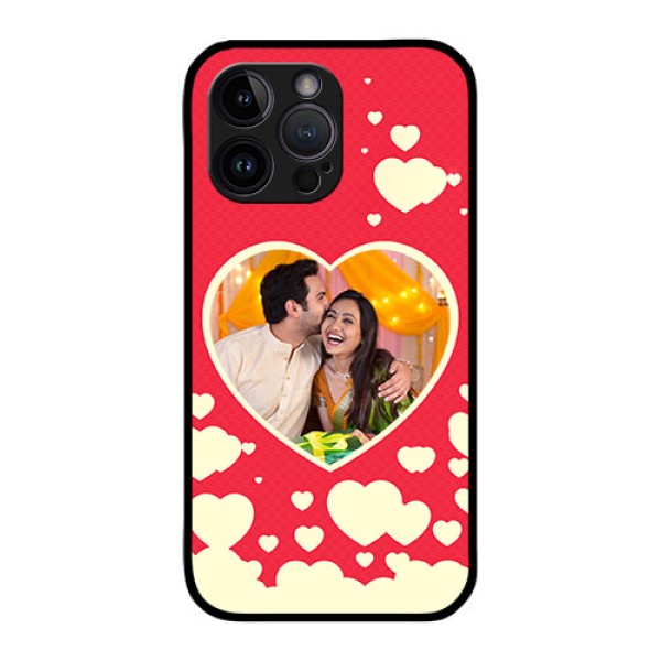 iPhone 14 Pro Custom Glass Mobile Case - Love Symbols Phone Cover Design