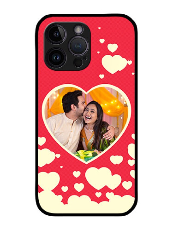 Custom iPhone 14 Pro Custom Glass Mobile Case - Love Symbols Phone Cover Design