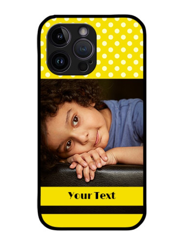 Custom iPhone 14 Pro Custom Glass Phone Case - Bright Yellow Case Design
