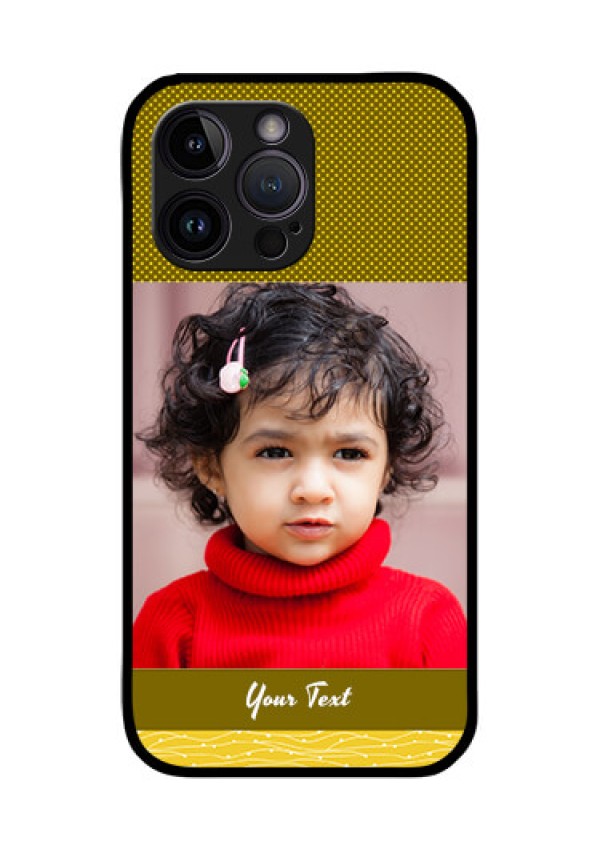 iPhone 14 Pro Custom Glass Phone Case - Simple Green Color Design