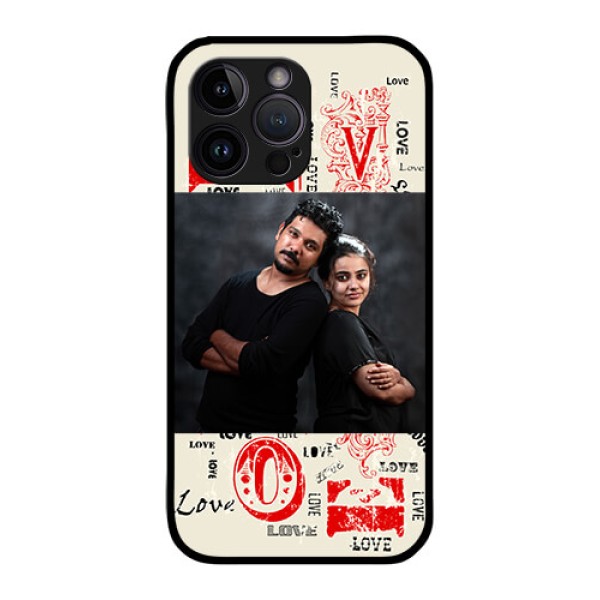 iPhone 14 Pro Photo Printing on Glass Case - Trendy Love Design Case