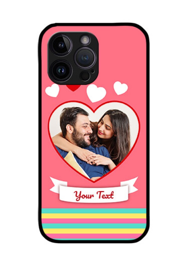 iPhone 14 Pro Photo Printing on Glass Case - Love Doodle Design