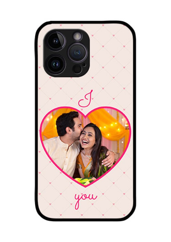 iPhone 14 Pro Custom Glass Mobile Case - Heart Shape Design