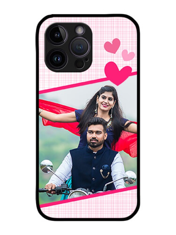 Custom iPhone 14 Pro Custom Glass Phone Case - Love Shape Heart Design