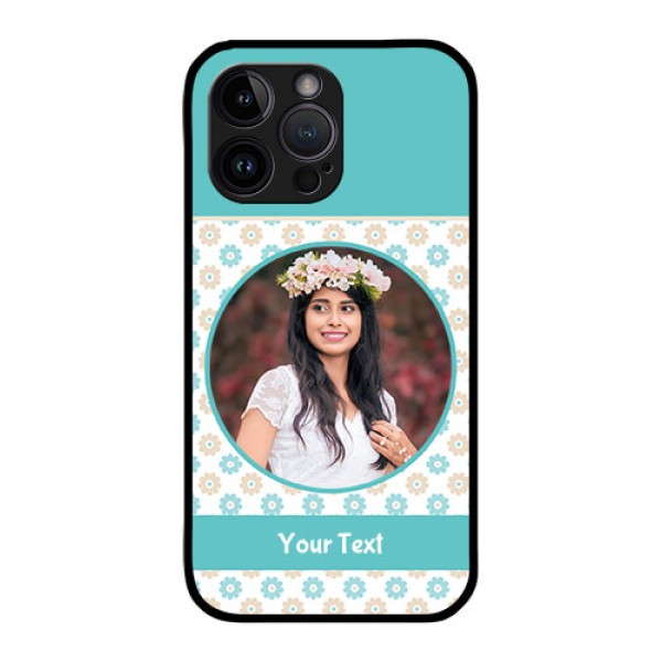 iPhone 14 Pro Custom Glass Mobile Case - Beautiful Flowers Design