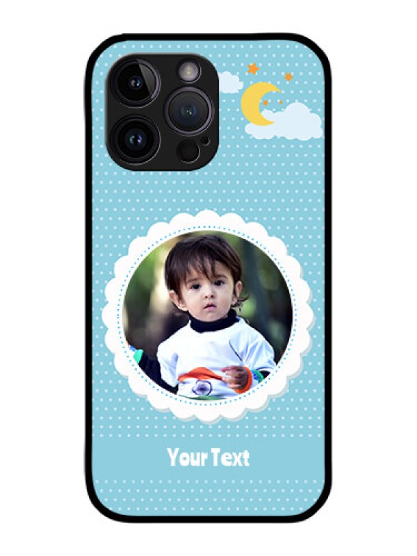 Custom iPhone 14 Pro Personalised Glass Phone Case - Violet Pattern Design