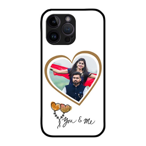 iPhone 14 Pro Custom Glass Mobile Case - You & Me Design