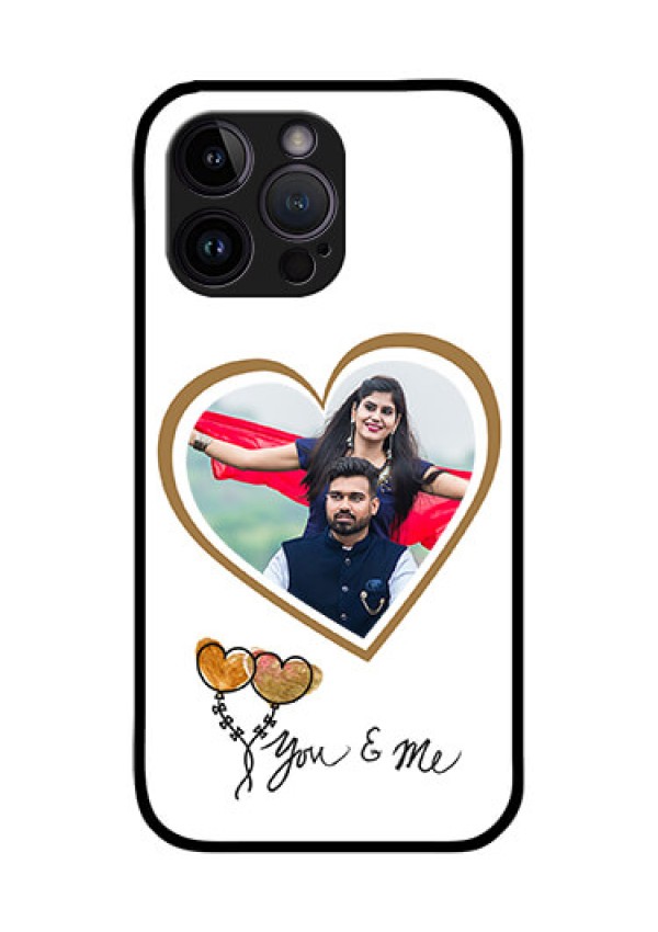 iPhone 14 Pro Custom Glass Mobile Case - You & Me Design