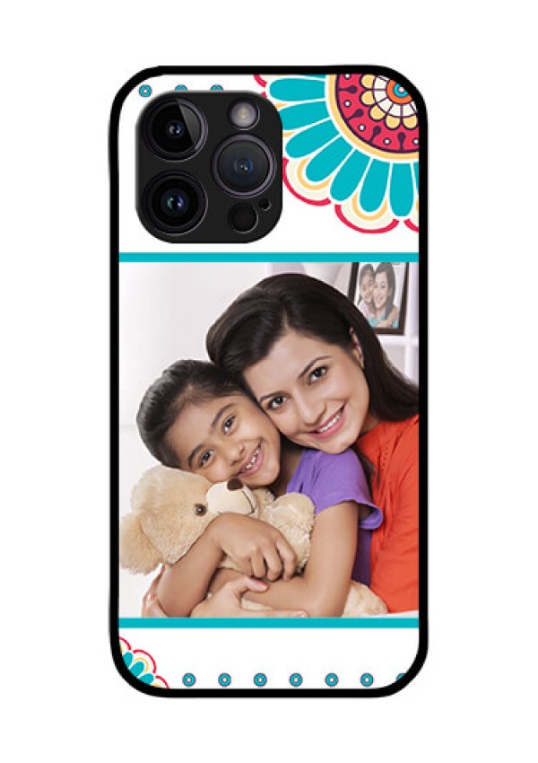 iPhone 14 Pro Custom Glass Phone Case - Flower Design