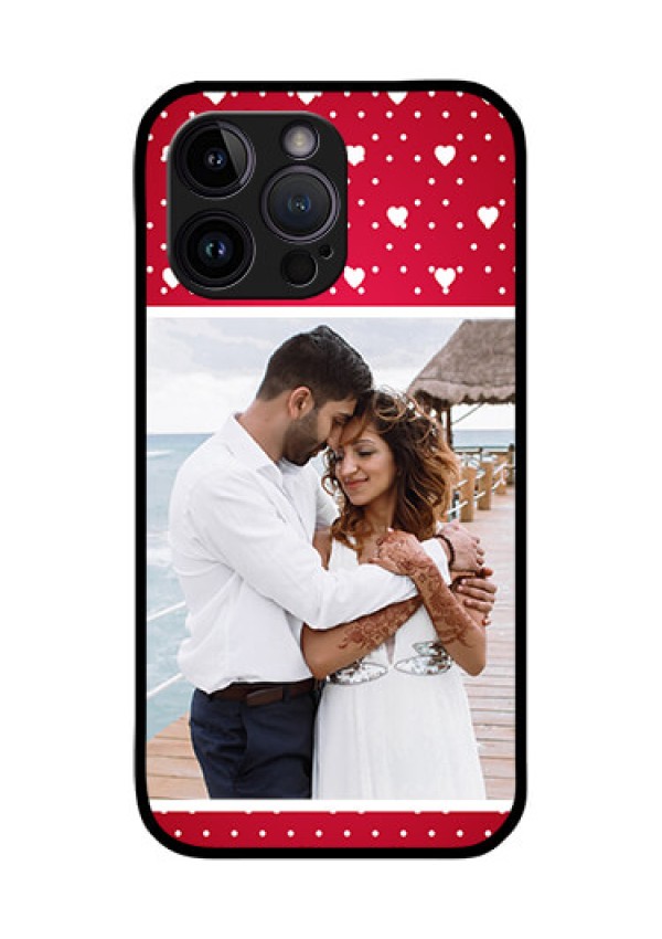 iPhone 14 Pro Photo Printing on Glass Case - Hearts Mobile Case Design