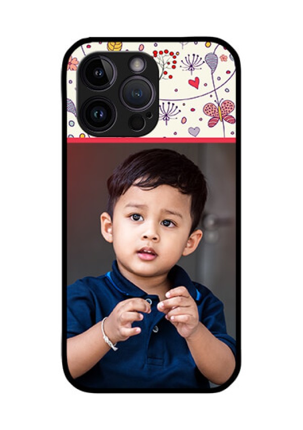 iPhone 14 Pro Custom Glass Mobile Case - Premium Floral Design