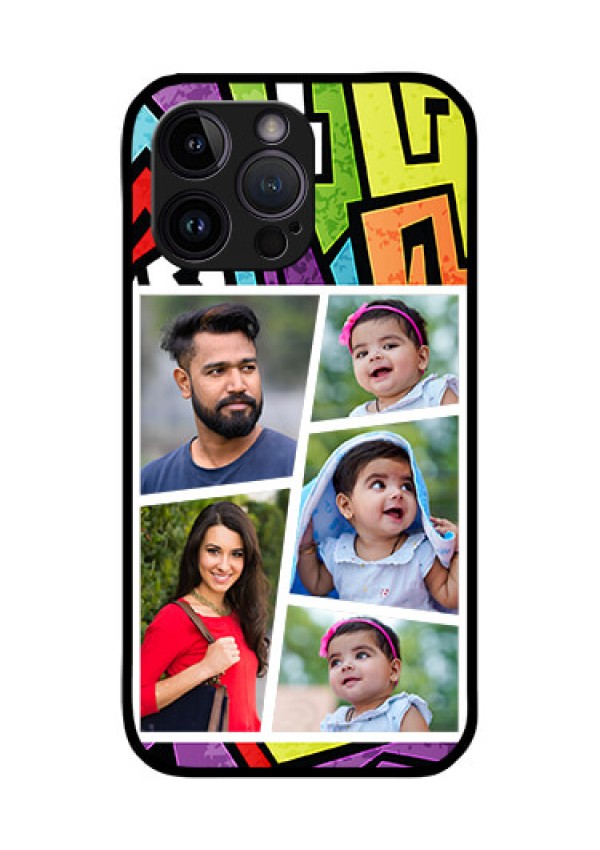 iPhone 14 Pro Custom Glass Phone Case - Graffiti pattern Design