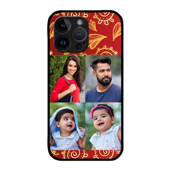 iPhone 14 Pro Photo Printing on Glass Case - 4 Image Traditional Design iPhone 14 Pro Photo Printing on Glass Case - 4 Image Traditional Design