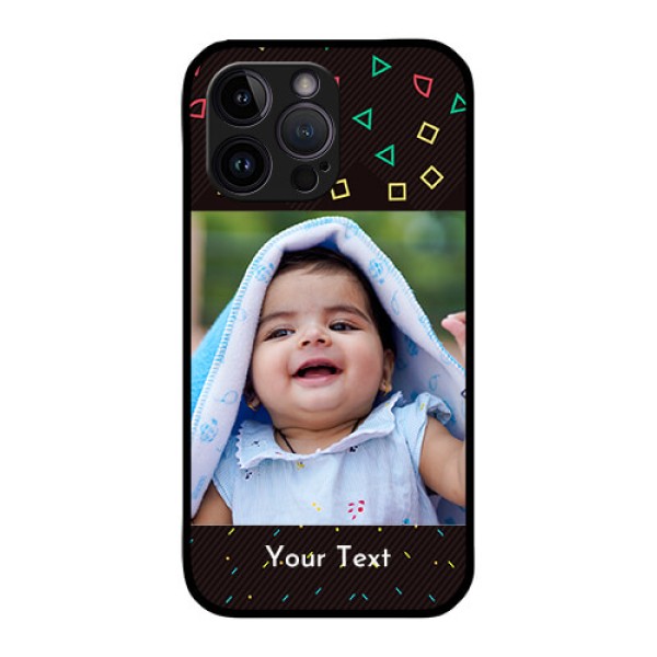 iPhone 14 Pro Custom Glass Phone Case - with confetti birthday design iPhone 14 Pro Custom Glass Phone Case - with confetti birthday design