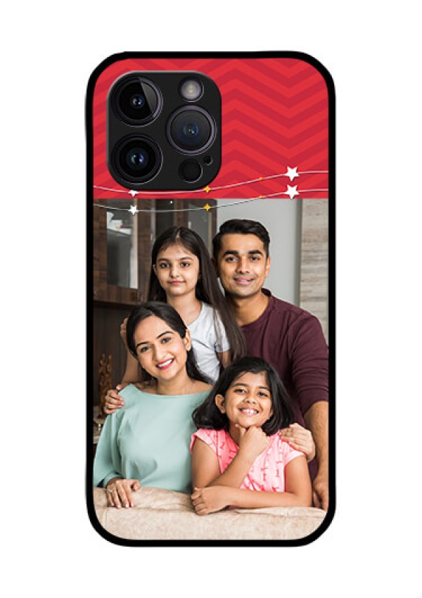 iPhone 14 Pro Personalized Glass Phone Case - Happy Family Design