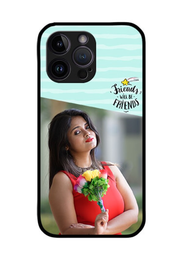 iPhone 14 Pro Custom Glass Phone Case - Friends Picture Icon Design