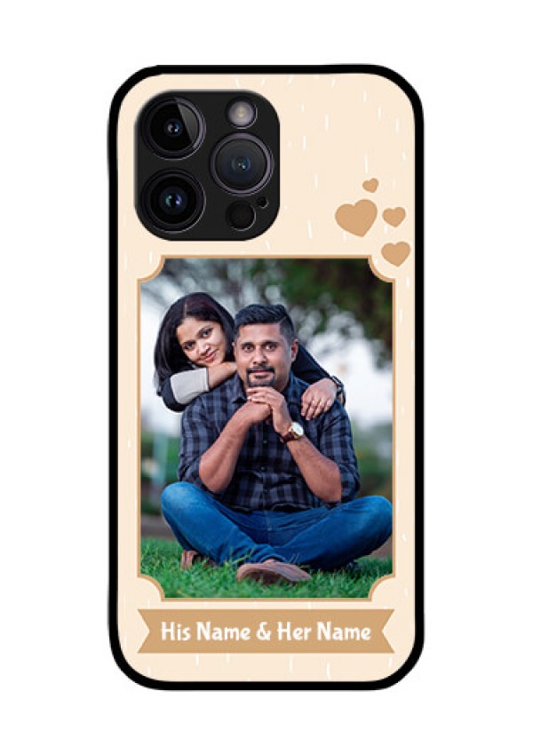iPhone 14 Pro Custom Glass Phone Case - with confetti love design