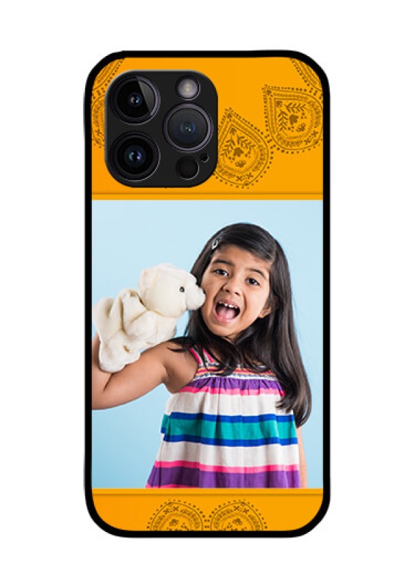 iPhone 14 Pro Personalized Glass Phone Case - Photo Wedding Design