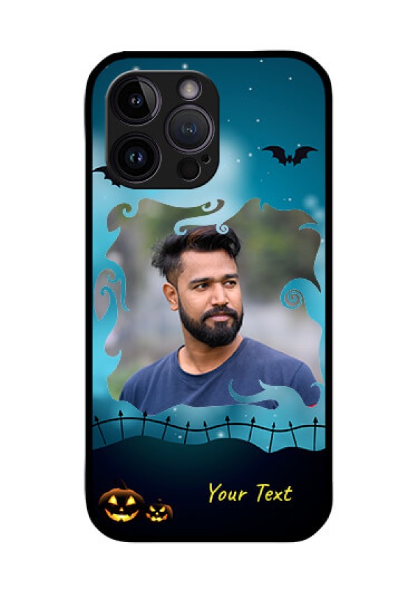 iPhone 14 Pro Custom Glass Phone Case - Halloween frame design