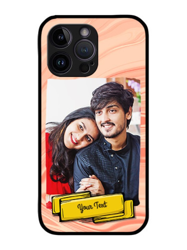 Custom iPhone 14 Pro Personalized Glass Phone Case - Marble Texture Design