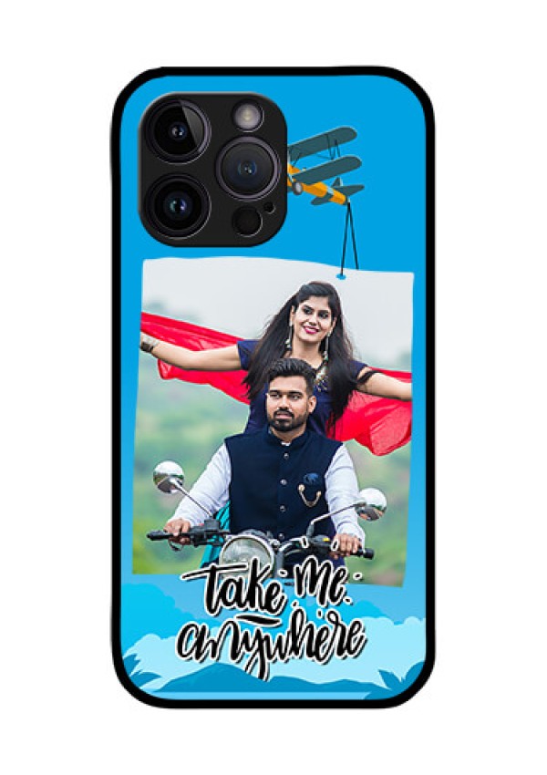 iPhone 14 Pro Custom Glass Mobile Case - Traveller Design