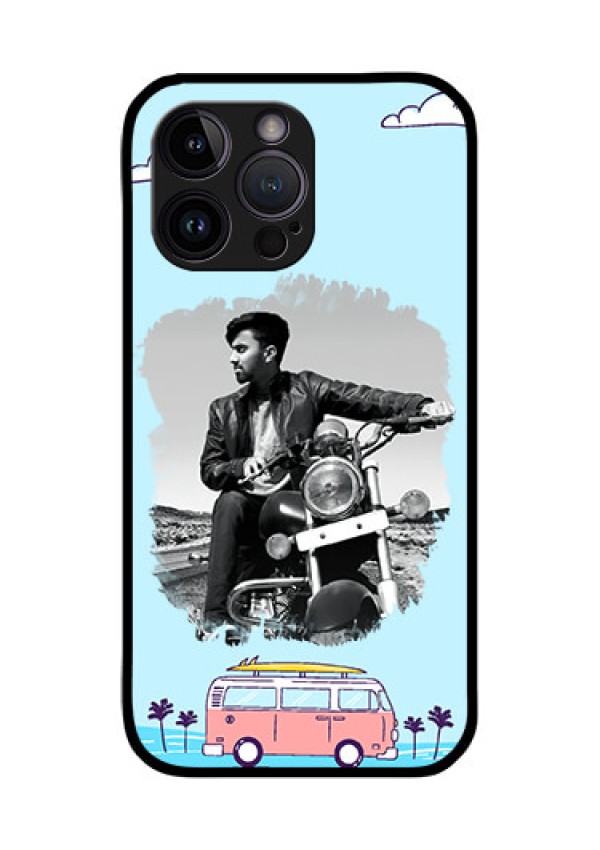 iPhone 14 Pro Photo Printing on Glass Case - Travel & Adventure Design