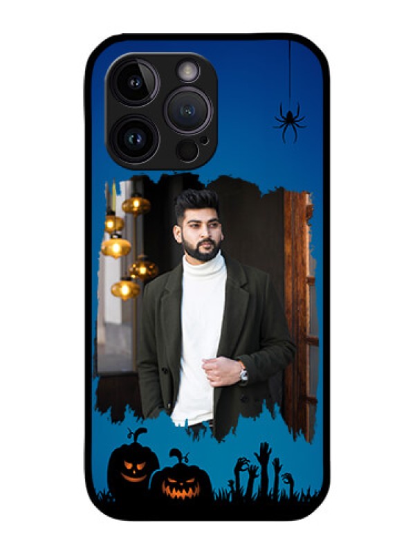 Custom iPhone 14 Pro Photo Printing on Glass Case - with pro Halloween design